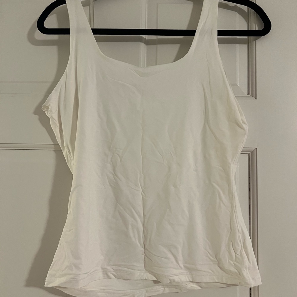 Pumiey Square Neck White Women's Tank Top - Picture 4 of 4